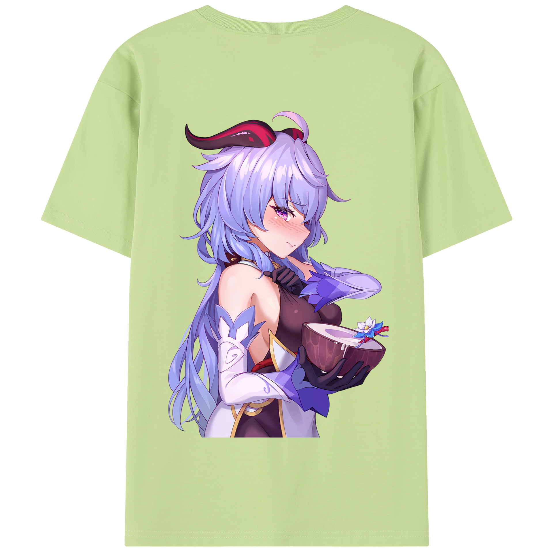 げんし神 甘雨 かんう genshin Ganyu 綿100％半袖Tシャツ（背面プリント）